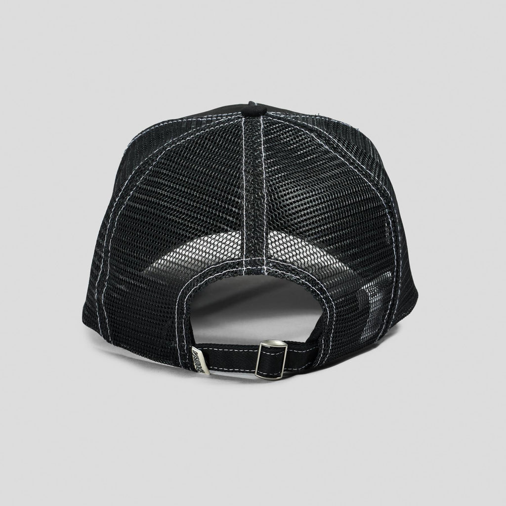 S DOUBLE MID-BLOCK CURVED PEAK TRUCKER HAT