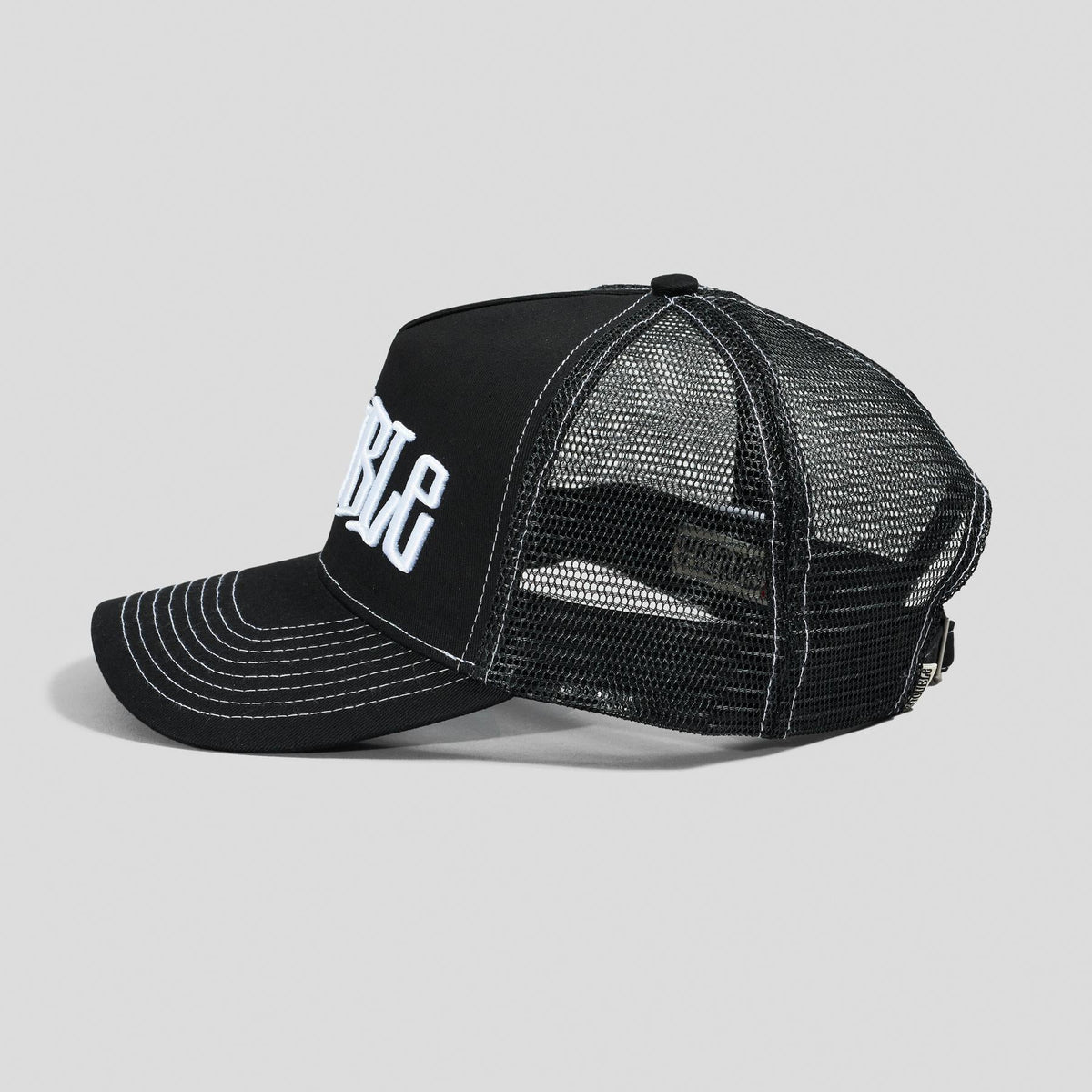 S DOUBLE MID-BLOCK CURVED PEAK TRUCKER HAT