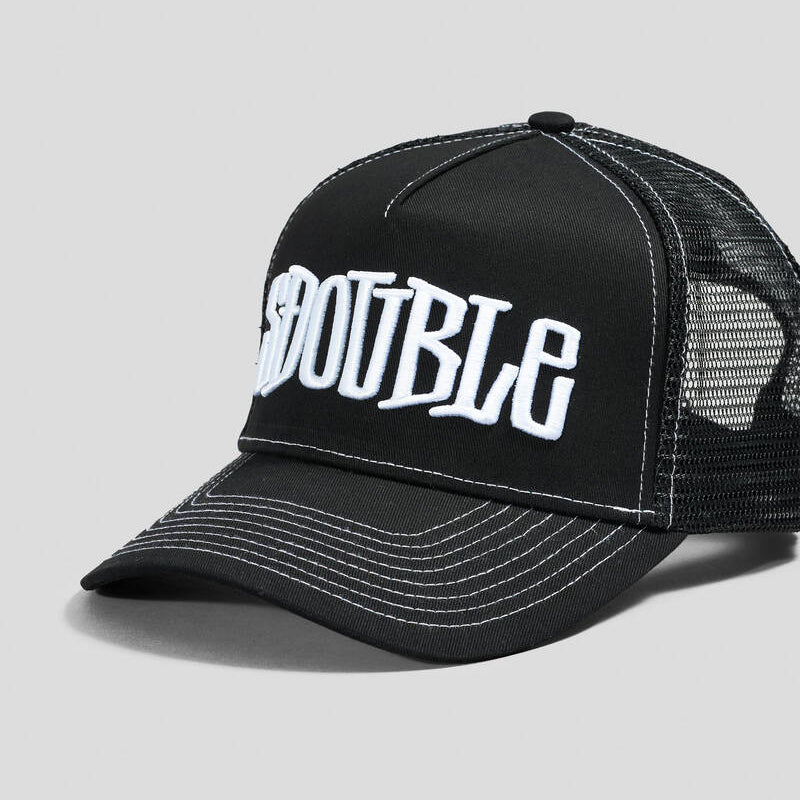 S DOUBLE MID-BLOCK CURVED PEAK TRUCKER HAT