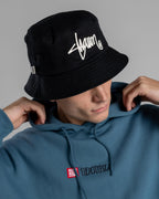 S DOUBLE SHAWN SCRIPT BUCKET HAT