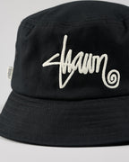 S DOUBLE SHAWN SCRIPT BUCKET HAT
