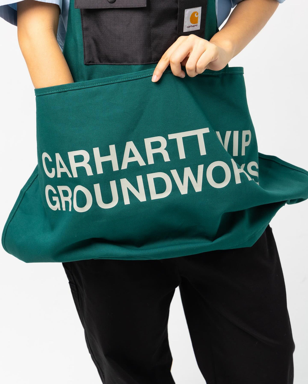 CARHARTT WIP GROUNDWORKS APRON - CHERVIL/ BLACK
