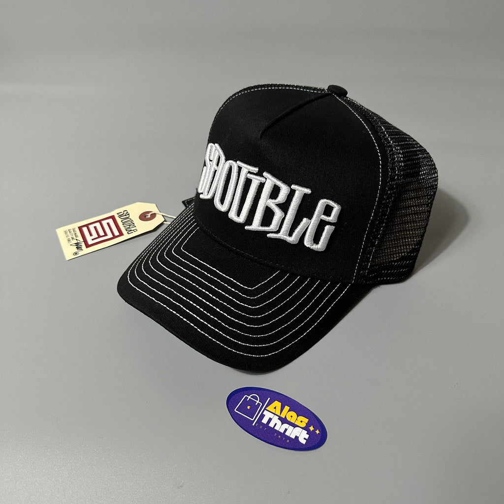 S DOUBLE MID-BLOCK CURVED PEAK TRUCKER HAT