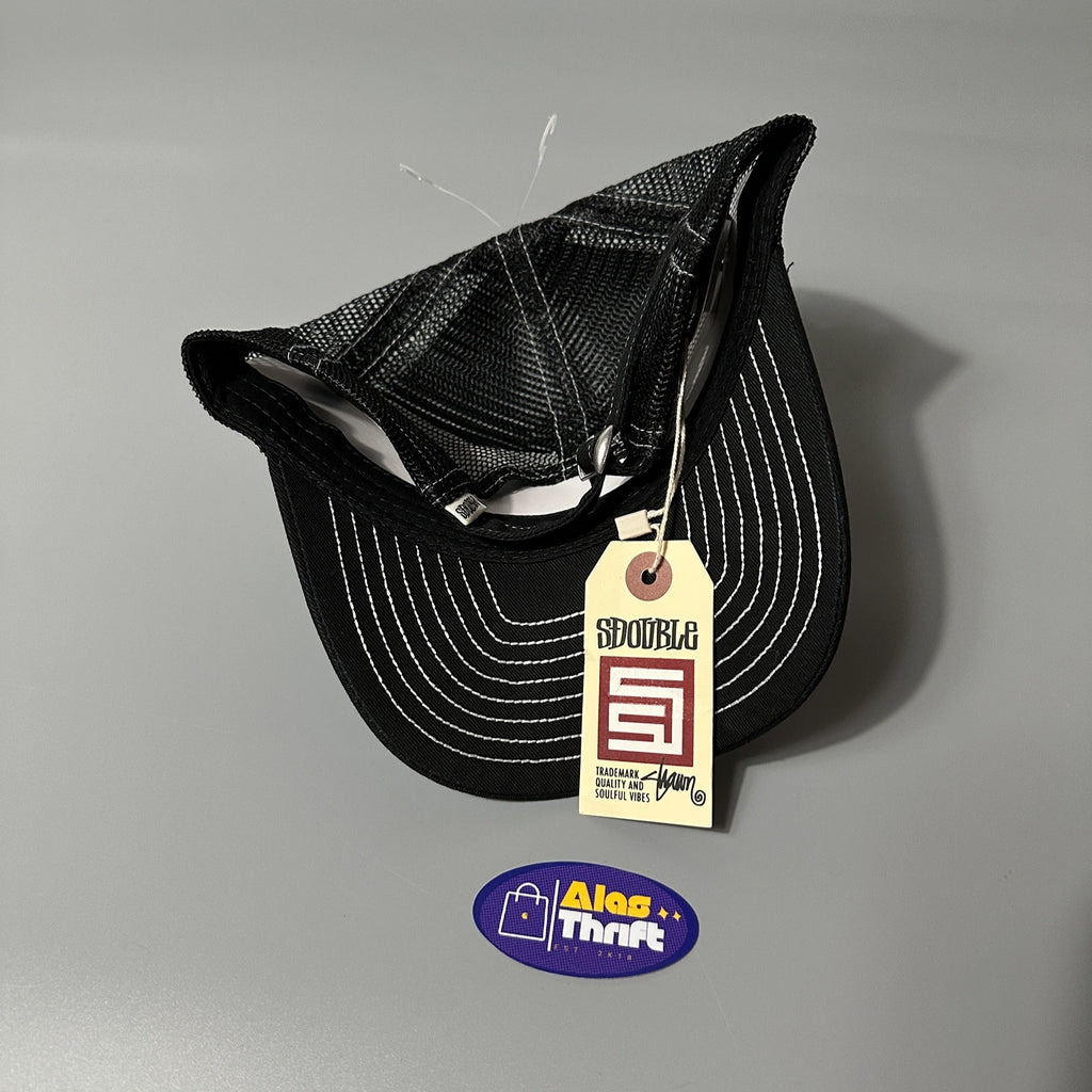 S DOUBLE MID-BLOCK CURVED PEAK TRUCKER HAT