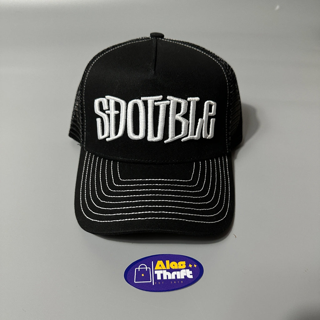 S DOUBLE MID-BLOCK CURVED PEAK TRUCKER HAT
