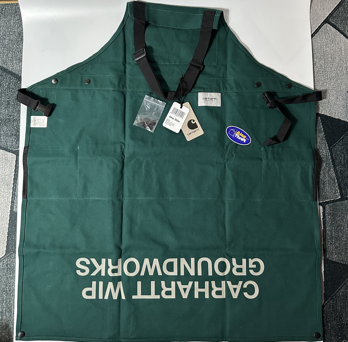CARHARTT WIP GROUNDWORKS APRON - CHERVIL/ BLACK