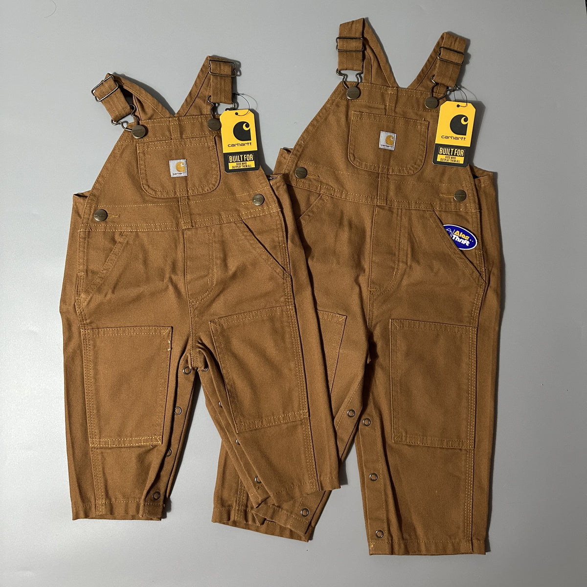 Carhartt CM8609 Kids Loose Fit Canvas Bib Overall Jumper - Carhartt Brown