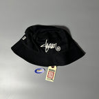 S DOUBLE SHAWN SCRIPT BUCKET HAT