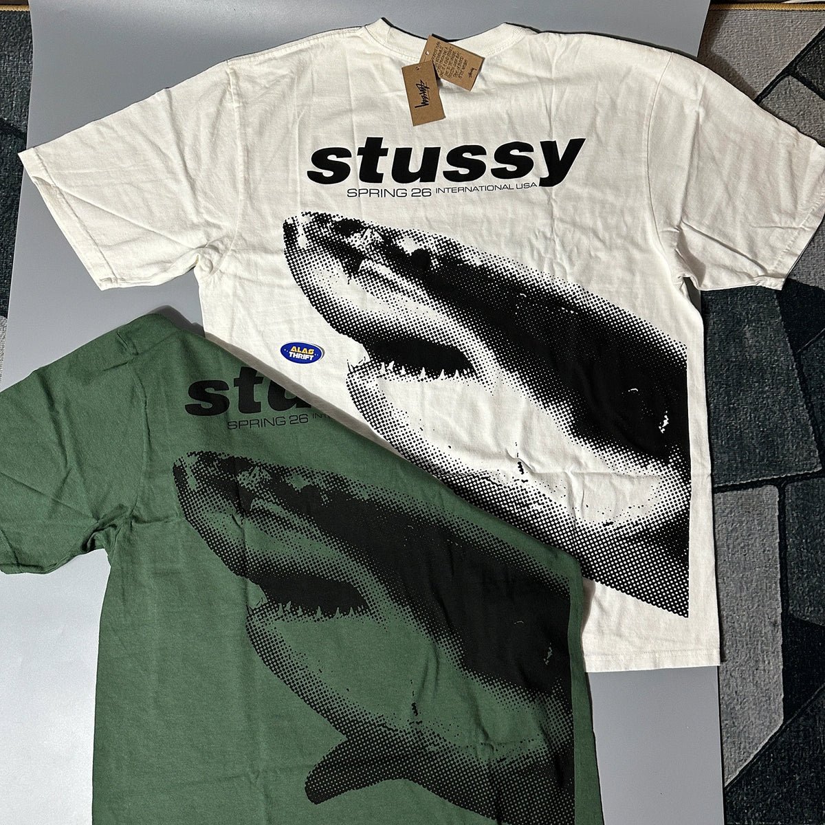 STUSSY SHARK PIGMENT DYED TEE