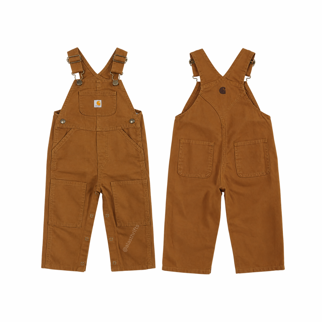 Carhartt CM8609 Kids Loose Fit Canvas Bib Overall Jumper - Carhartt Brown