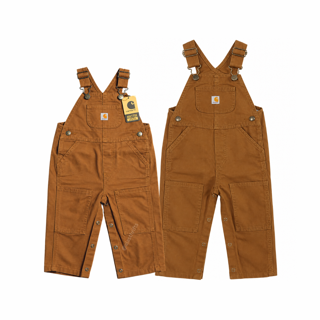 Carhartt CM8609 Kids Loose Fit Canvas Bib Overall Jumper - Carhartt Brown