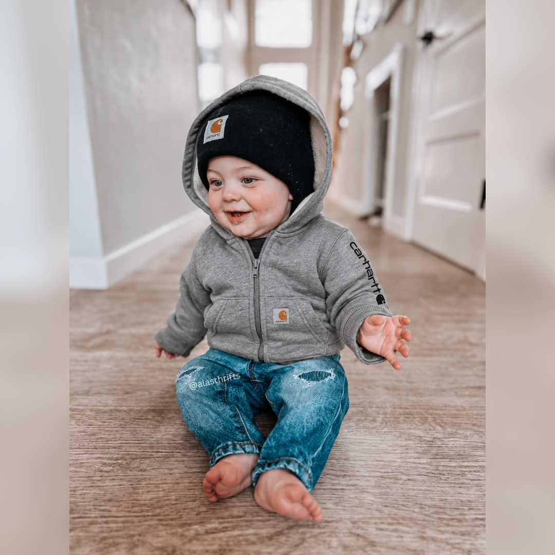 Carhartt Unisex Kids Long-Sleeve Full-Zip Hooded Graphic Sweatshirt