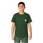 Carhartt CA6736 Boys Short-Sleeve Pocket T-Shirt - Dark Green (Rare)