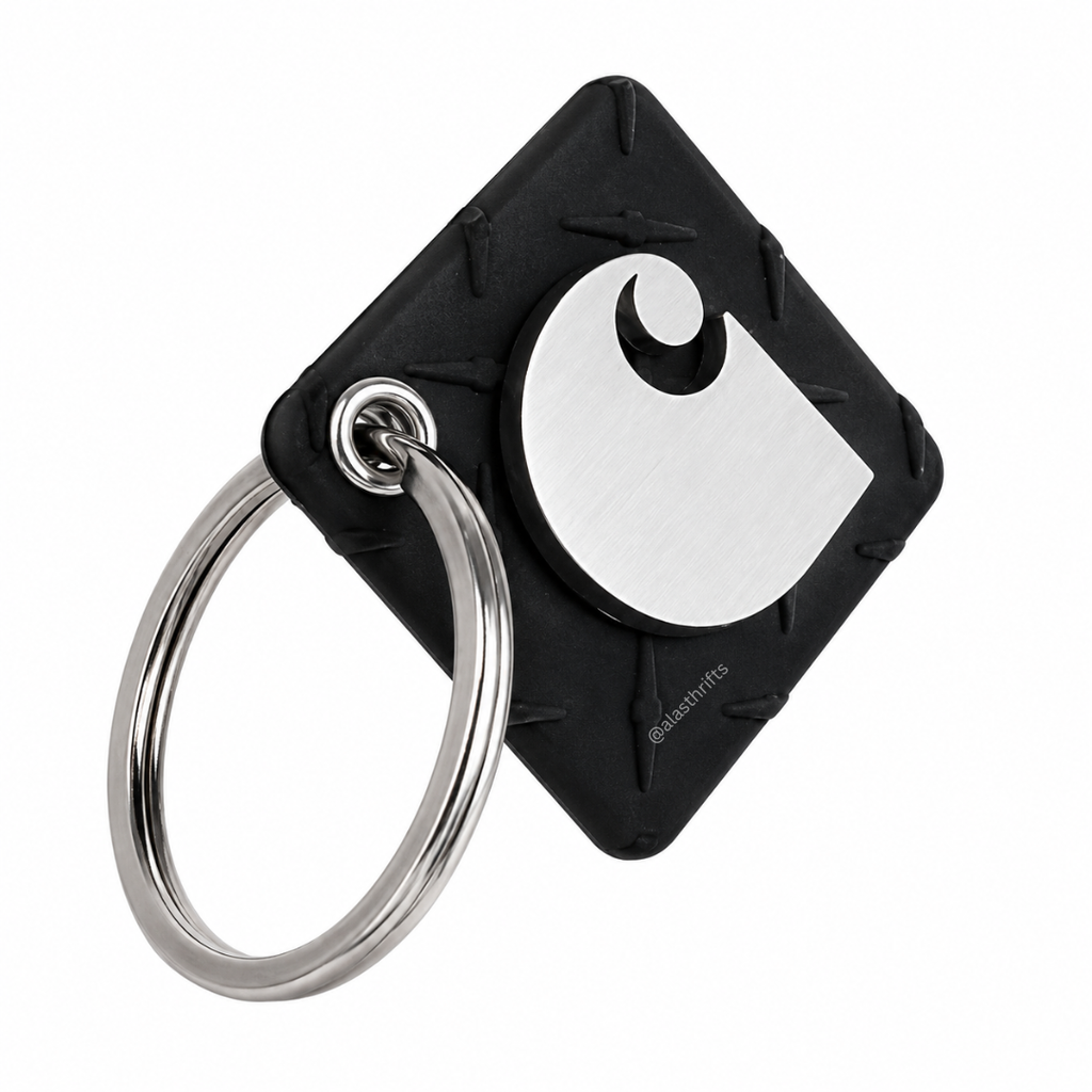 Carhartt Classic Rubber Keychain - Silver / Black