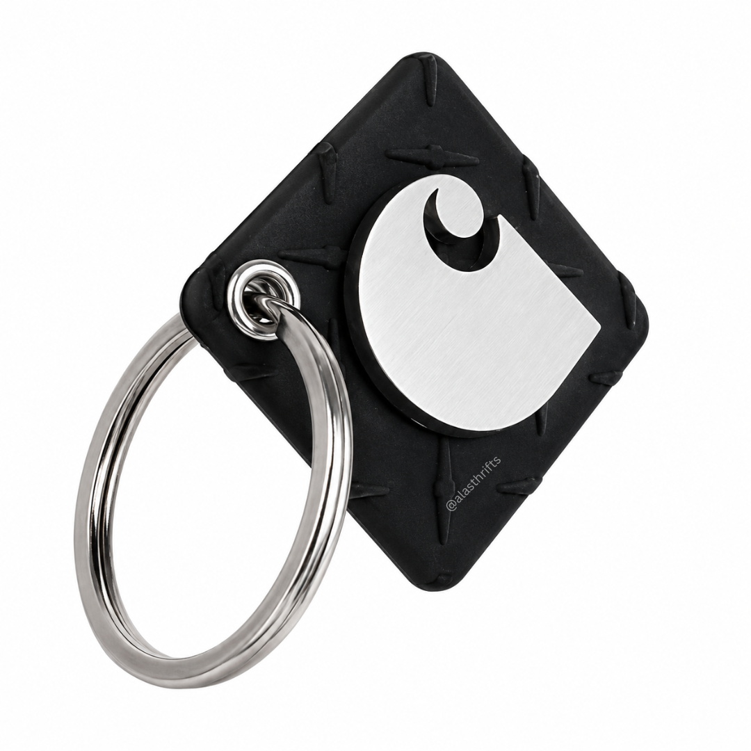 Carhartt Classic Rubber Keychain - Silver / Black