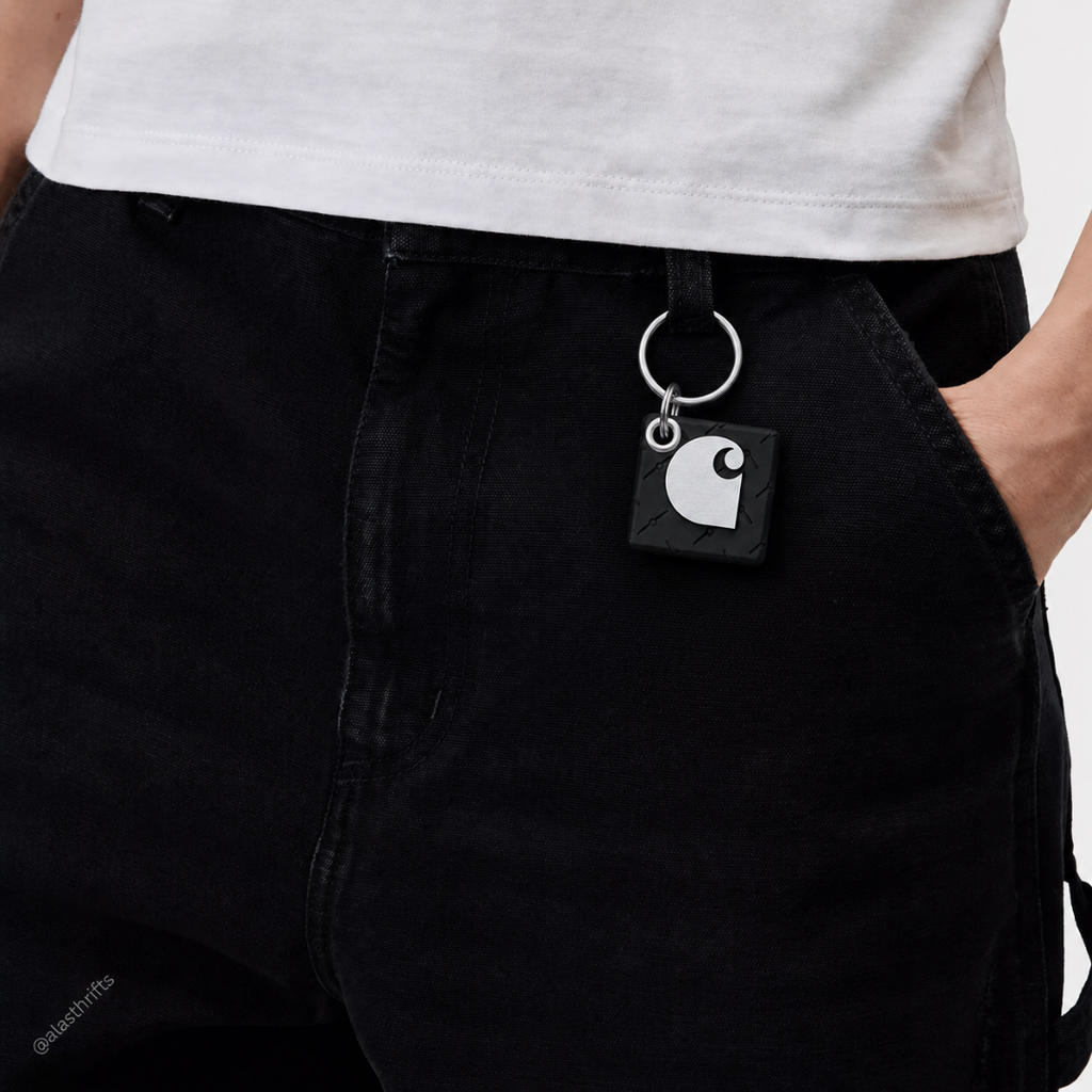Carhartt Classic Rubber Keychain - Silver / Black