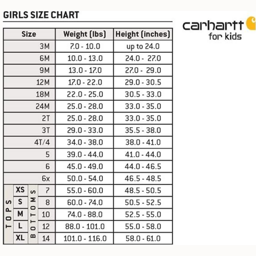Carhartt CM9712 Kids Loose Fit Canvas Bib Overall Jumper
