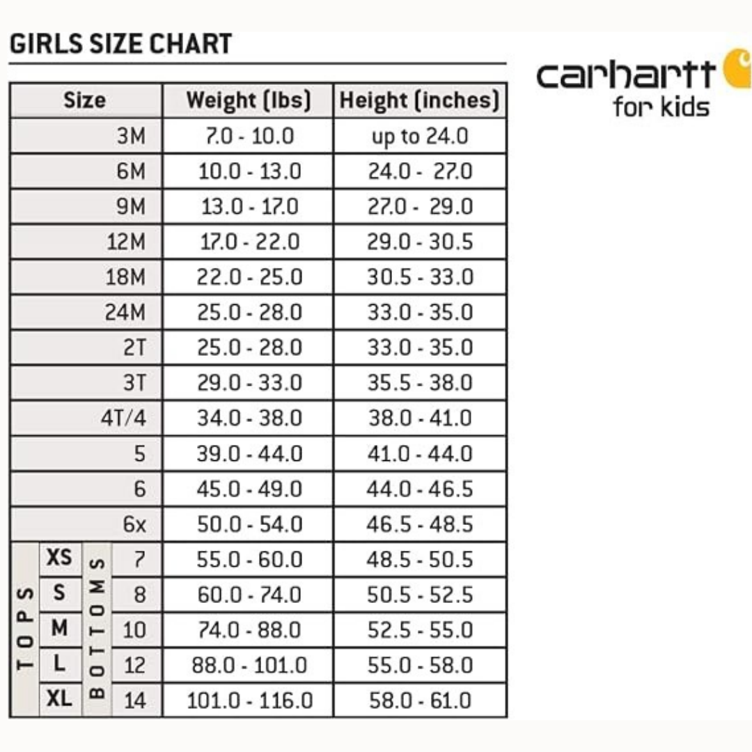 Carhartt CM9712 Kids Loose Fit Canvas Bib Overall Jumper